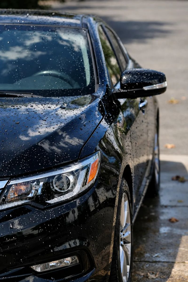 Detailer hand washing a vehicle during mobile exterior detailing in Fremont, Nebraska