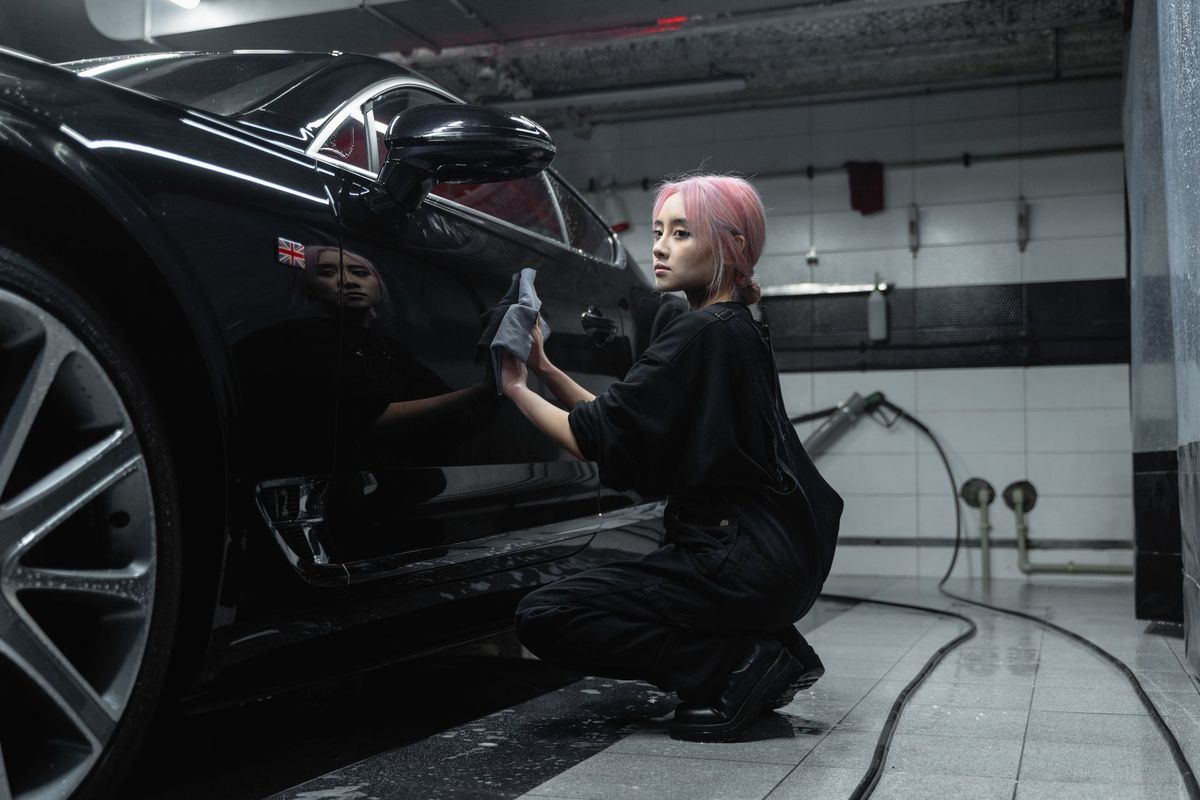 Professional interior detailing and steam cleaning inside a vehicle in Fremont, Nebraska